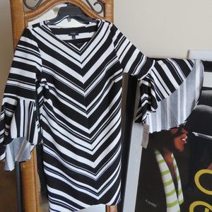 Trumpet Sleeved Dress